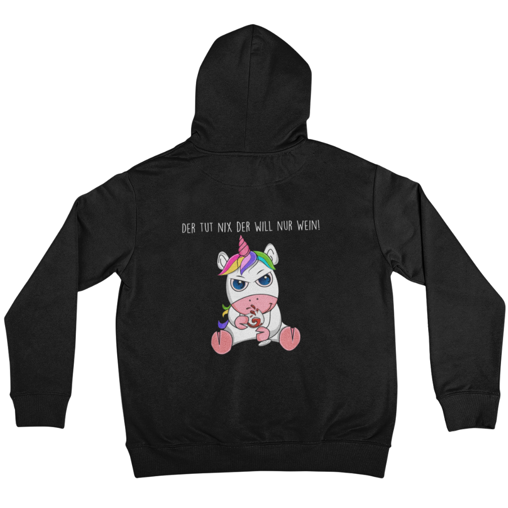 Der tut Nix. Weinhorn - Backprint Hoodie